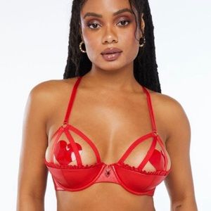 Savage X Fenty Glossy Caged Bra 34B NWT
